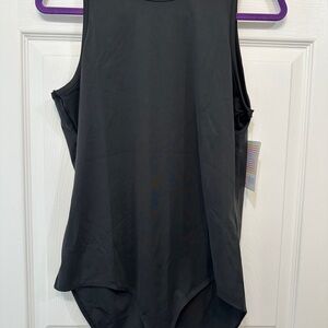 Womens Black Bodysuit Sleeveless Top NWT XL